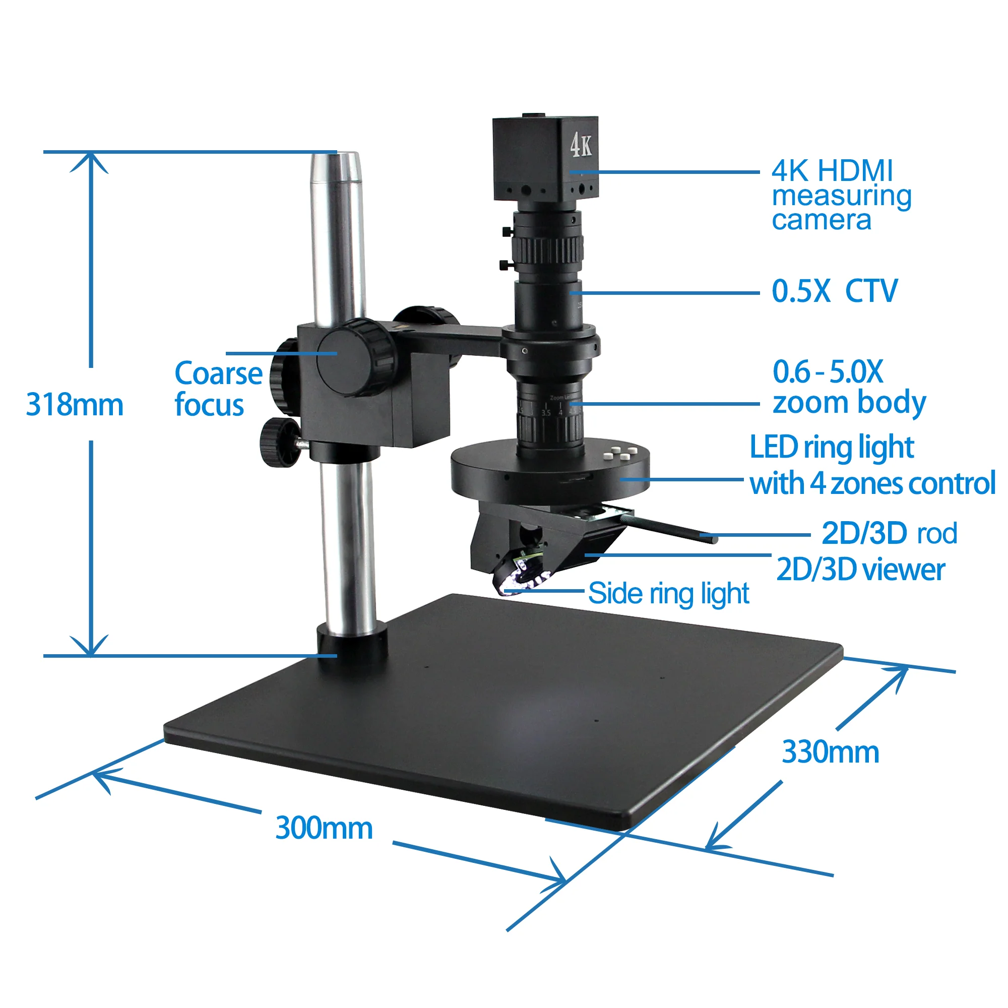 Ft-Opto FM3D0325I-PYH Mobile Phone and PCB Repair  2D&3D Digital Video Measuring  High Resolution 4K Camera Microscope