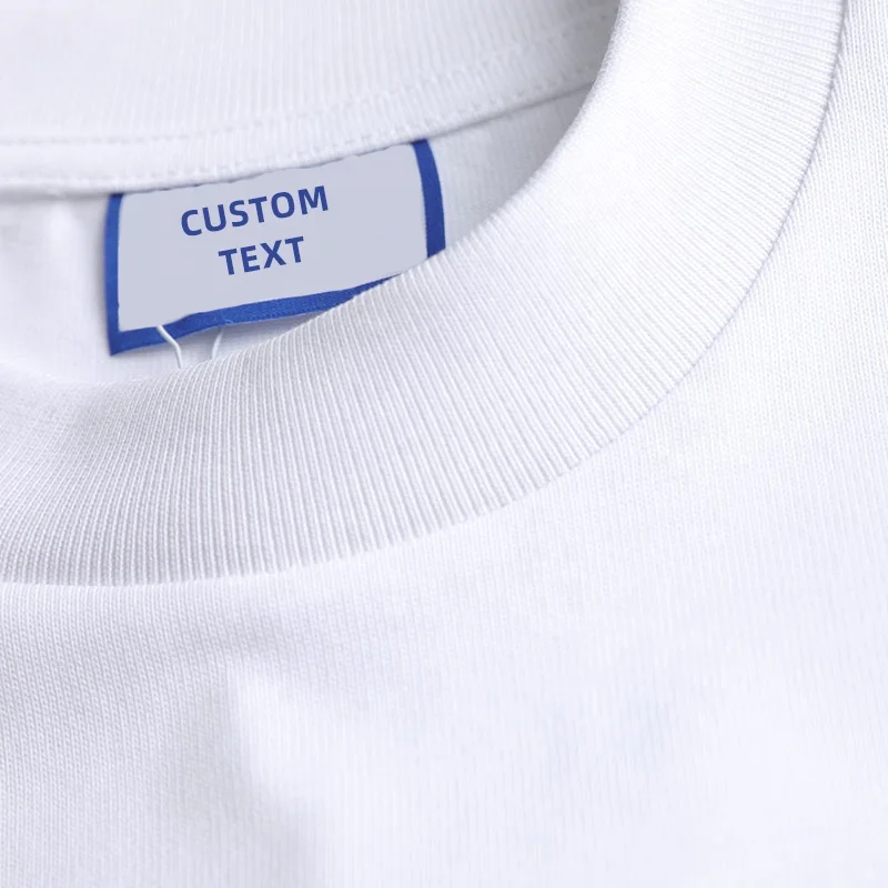 400 Gsm Heavy Oversized Tee Shirt Custom Logo T Shirt Rib Thick Collar Mock Neck High Quality Heavyweight T-shirt