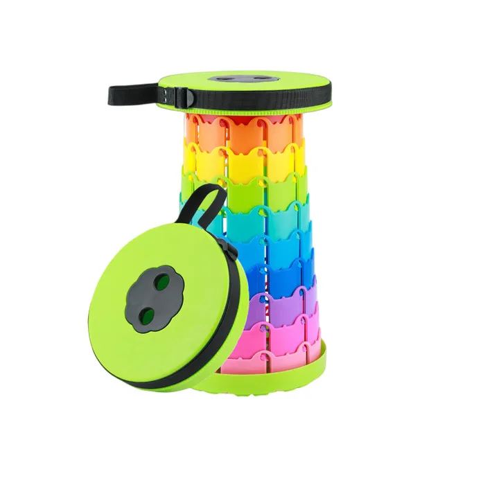 Foldable Plastic Retractable Stool Chair Portable Retractable Stool Shrinkable Camping Fishing Garden Collapsible Folding Stool