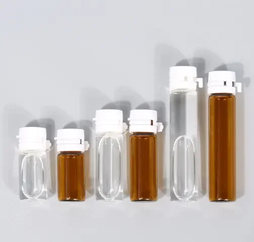 Empty  Portable 1ml 2ml 3ml 5ml Cosmetic Natural Anti-acne Essence Serum Glass Ampoule Bottle With Tear-off Easy Pulling Cap