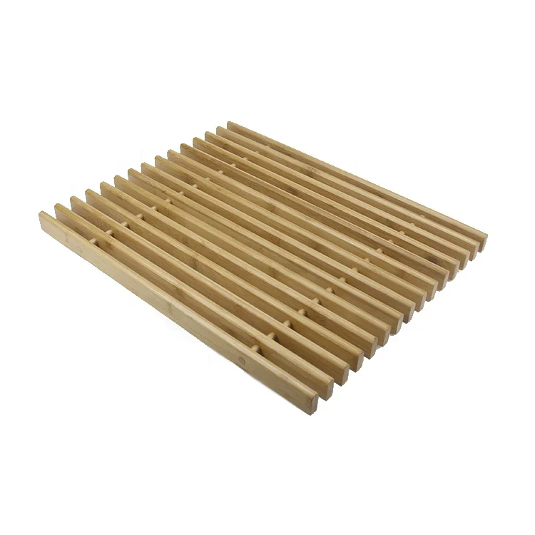 Unique Bathroom Supplies Bamboo Wood Non-Slip Spa Bath Shower Mat