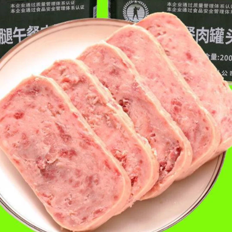 Hot Sale Wholesale Portable Canned Food 340g Mre Food Canned Canned Pork Luncheon Meat