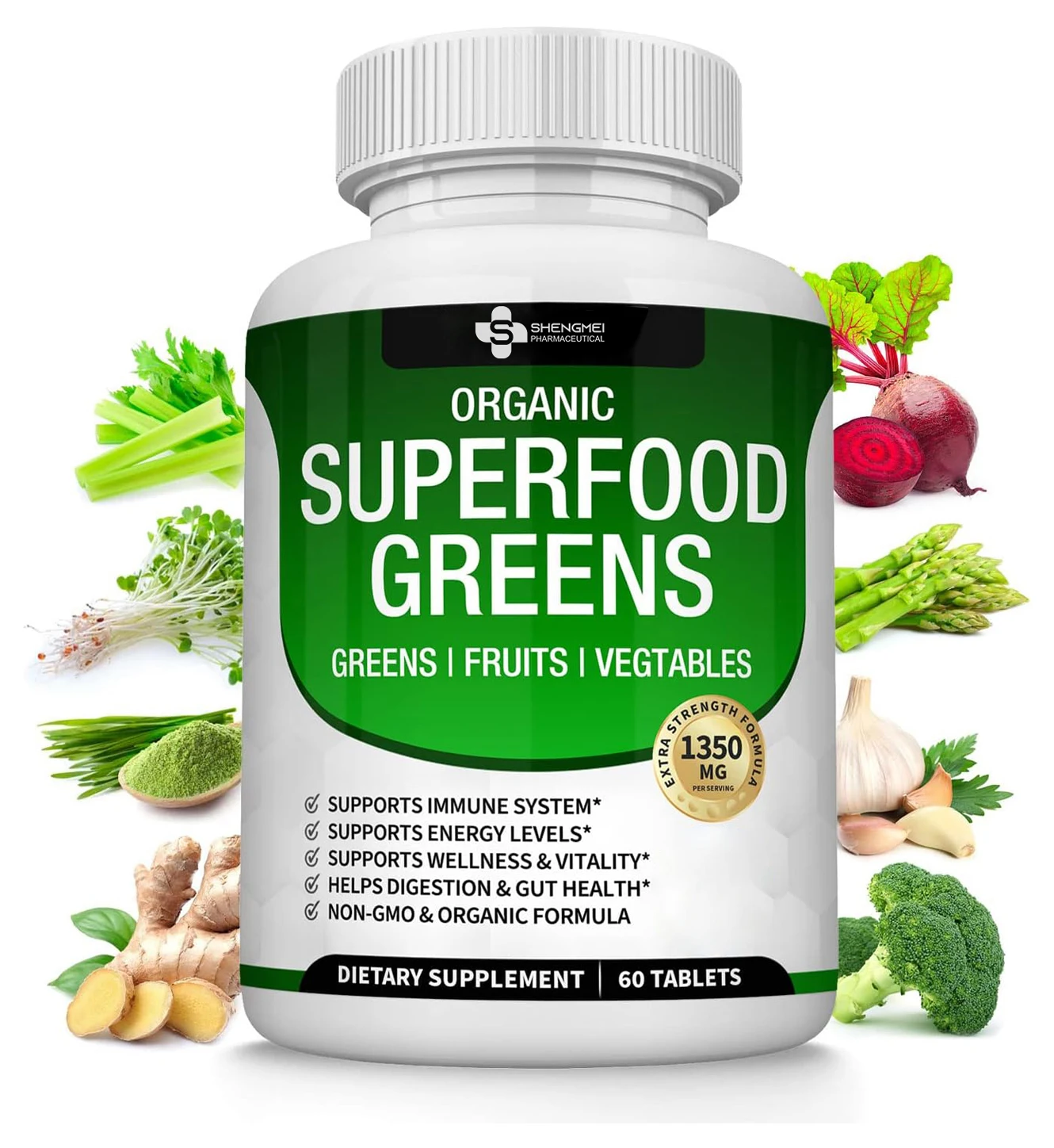 100% Pure Organic Chlorella Spirulina Powder 250mg 500mg Superfood Green Tablets