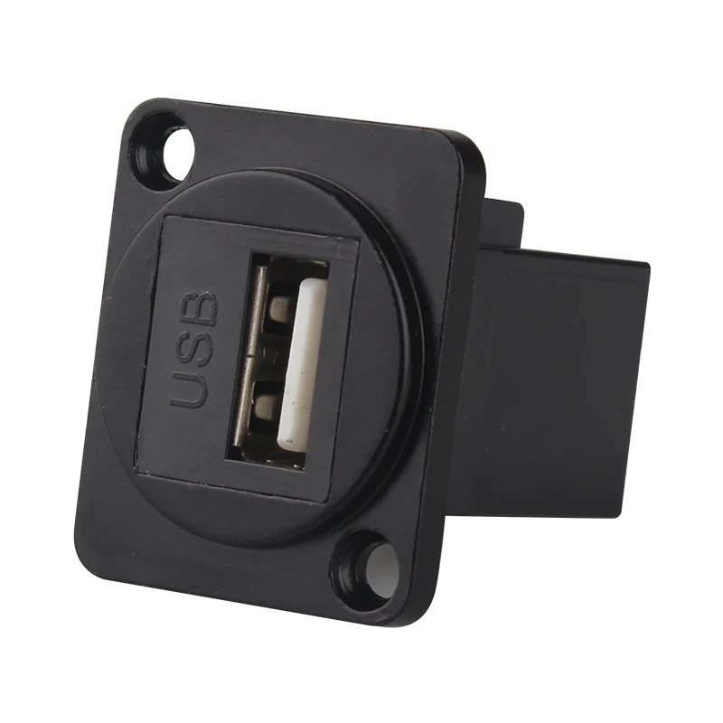 USB 2.0  D Type Socket Metal Female to Female Module Connector USB Plug Panel Mounting Holder Adapter Support