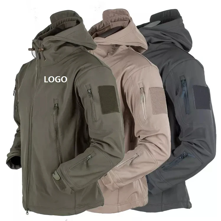 Men Camouflage Tactical Waterproof Softshell Hoody Hiking Camping Jacket Outdoor Breathable Windproof Jacket