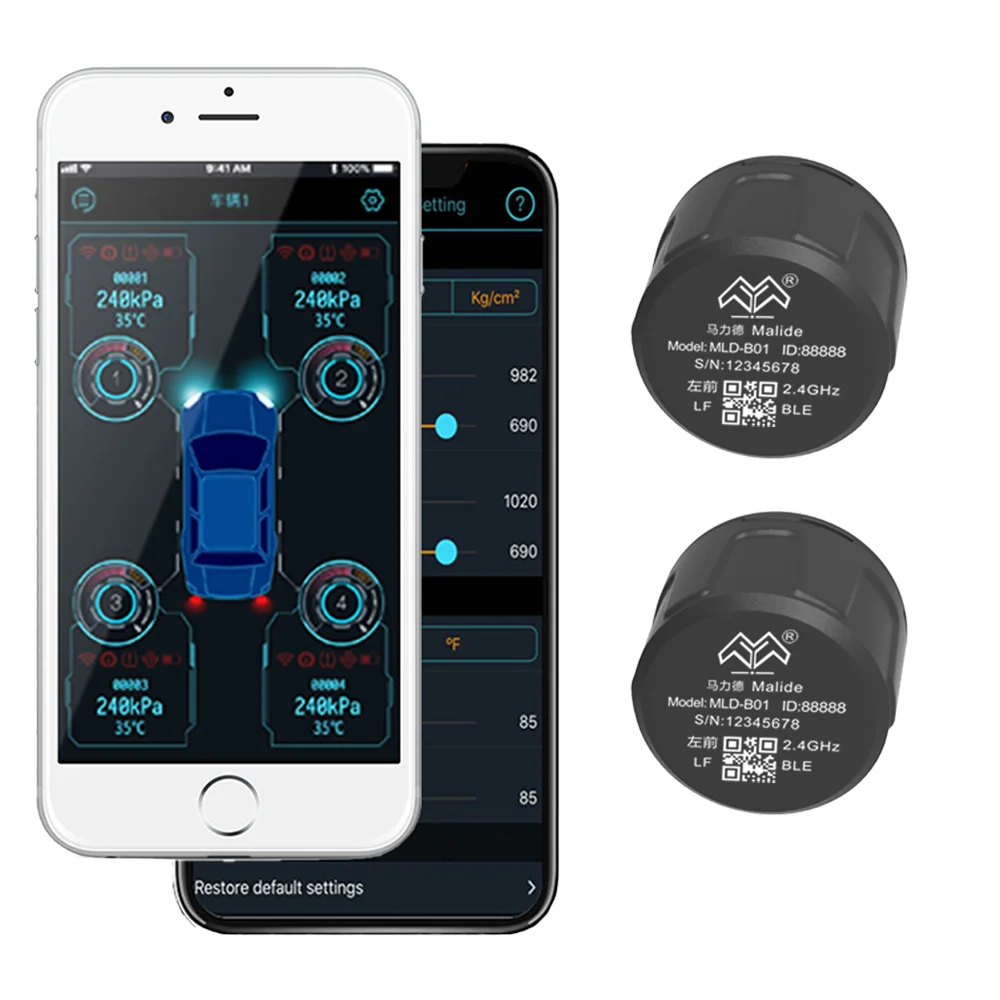 Car TPMS Tire Pressure Monitoring System TPMS Auto Alarms Wireless External Sensors