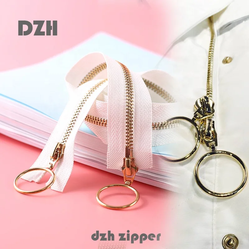 
3# 4# 5# 8# 10# auto lock Custom Gold White Black Long Chain Open End Close End copper brass Metal Zipper In ZIP For clothes 