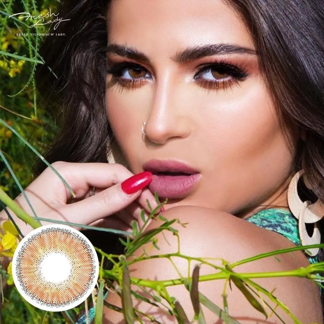 CINNAMON  contact lenses  new look contact lens 1 year soft lens HEMA color contacts