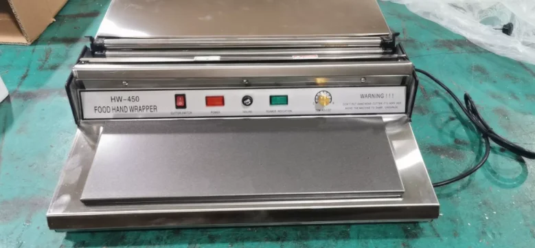 HW-450 Model Manual Hand Wrapper for Food fruit meat sushi Semi-automatic plastic vegetable cling film Wrapping Machine