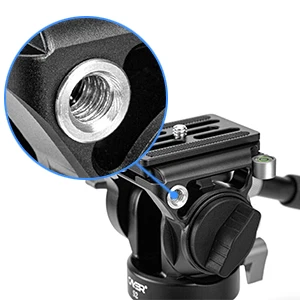 Cayer S2 Aluminum Professional 360 Panoramic Tripod Mini Fluid Head for Camera & Mobile Phone, 3KG Load Fluid Head