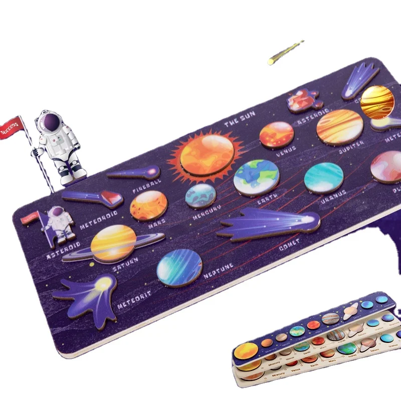 Wooden Solar System Puzzle Kids Board Game for Children Boys Girls Gifts Educational Learning 8 Planets Wood Planet