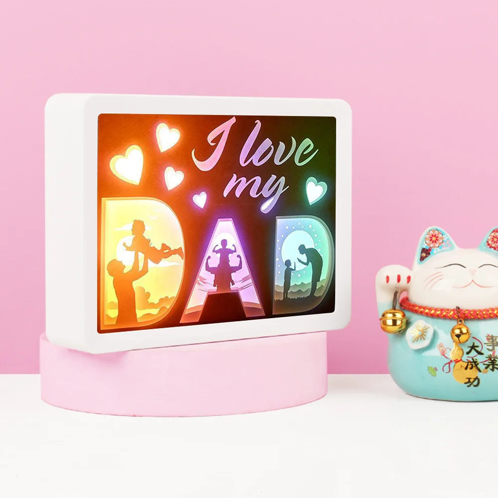 Новый креативный подарок праздничный рекламный Сувенирный бумажный лайтбокс со светодиодной подсветкой «сделай сам» для подарка на День отца