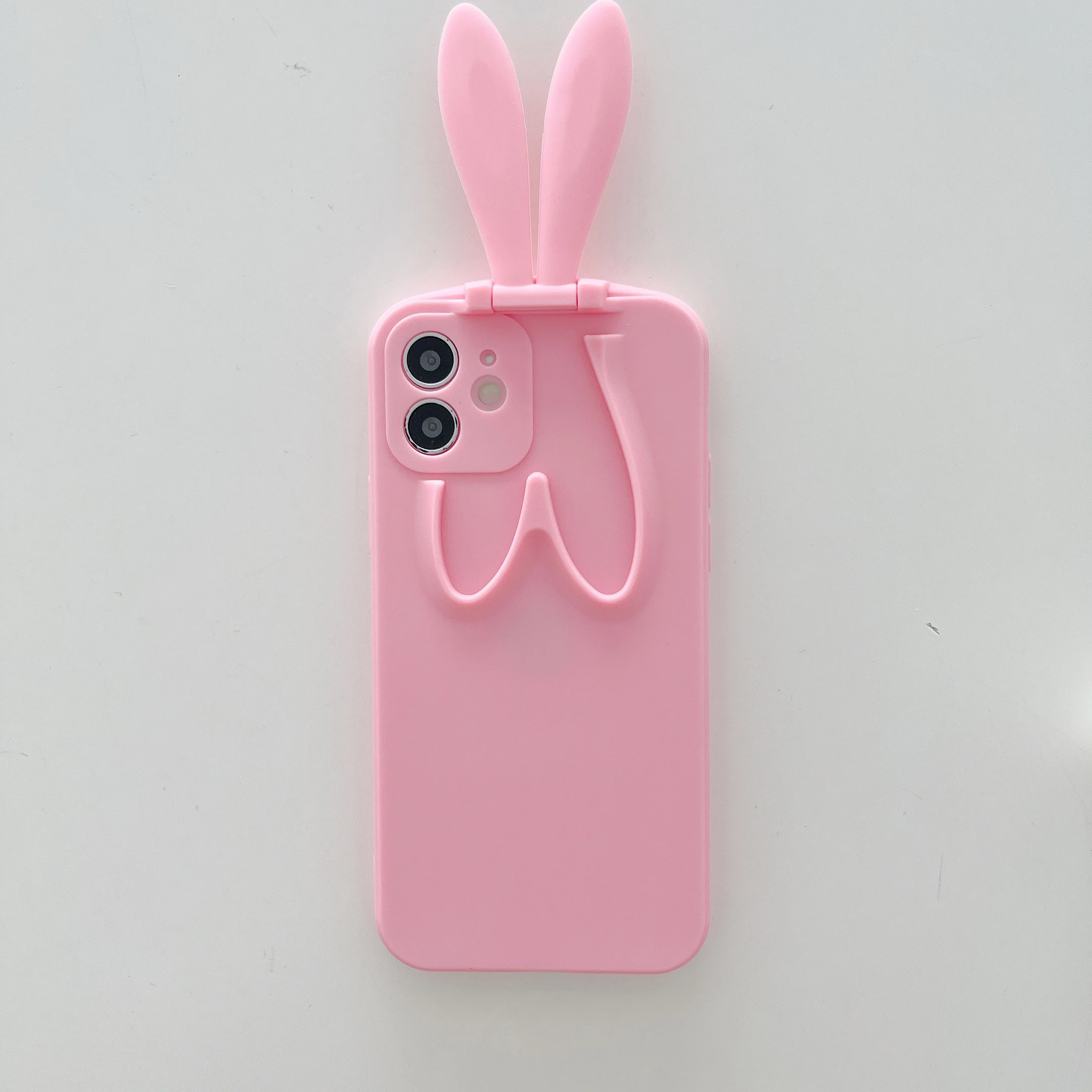 Gemfits New Rabbit Ears Folding Bracket Soft Shell High Quality TPU Material Mobile Phone Cover For iPhone 11 12 Pro Max