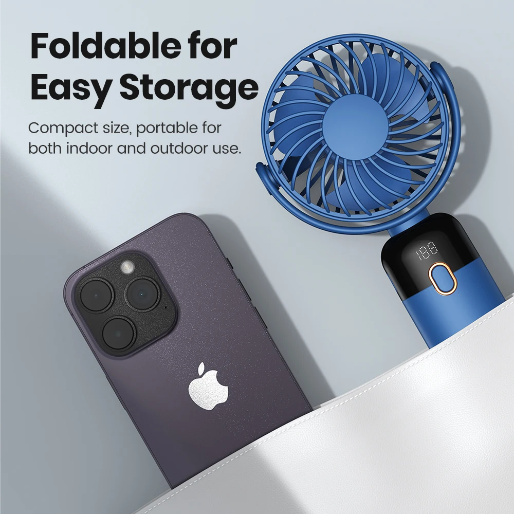 OEM K70 2024 New Design 2400mAh Handheld Small USB Mini Fan Mute Large Wind Portable Halter Fan