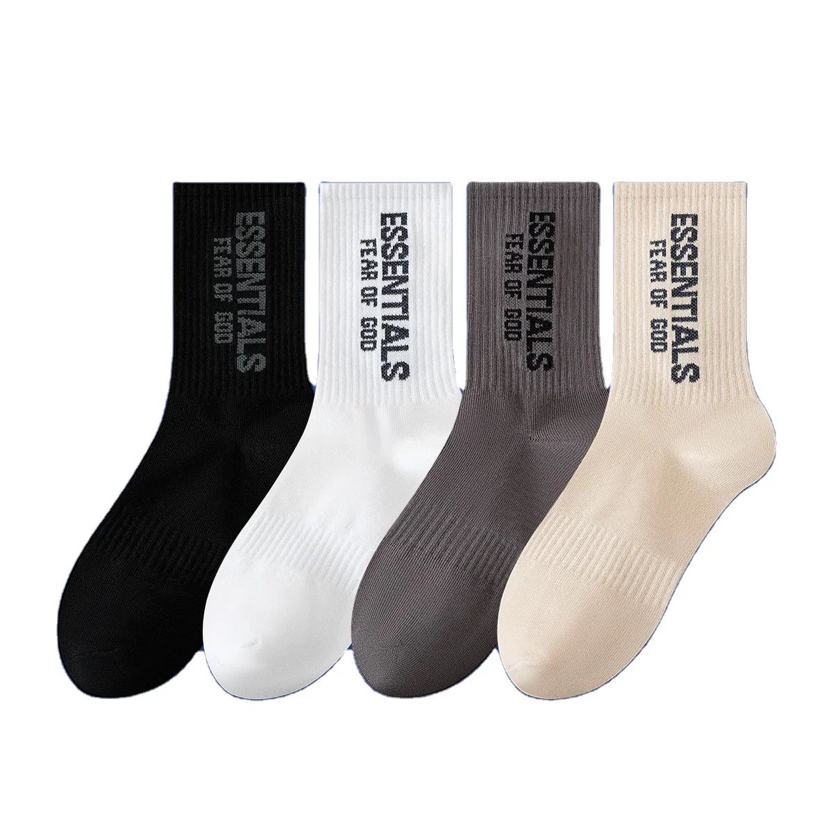 Wholesale men women custom logo cotton socks new fashion plain color crew socks