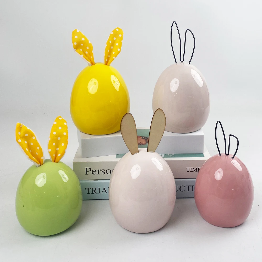 DIY Ear Creative Ceramic Easter Rabbit Indoor Home Decoration Creative Ceramic Easter Rabbit Decoration