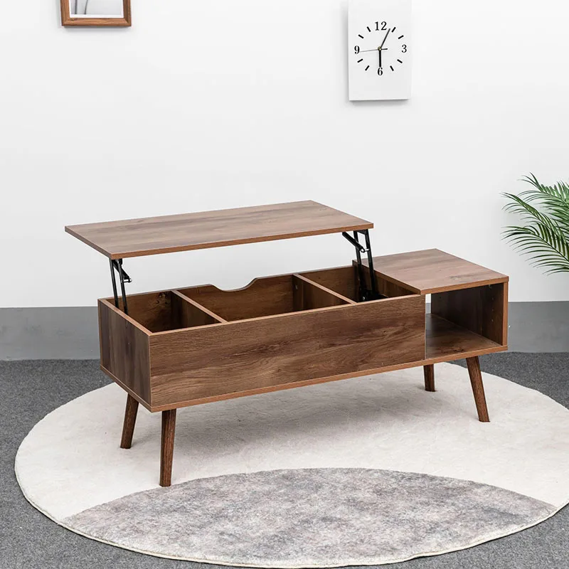 Midcentury vintage room antique lift top height adjustable coffee table with hidden compartment storage