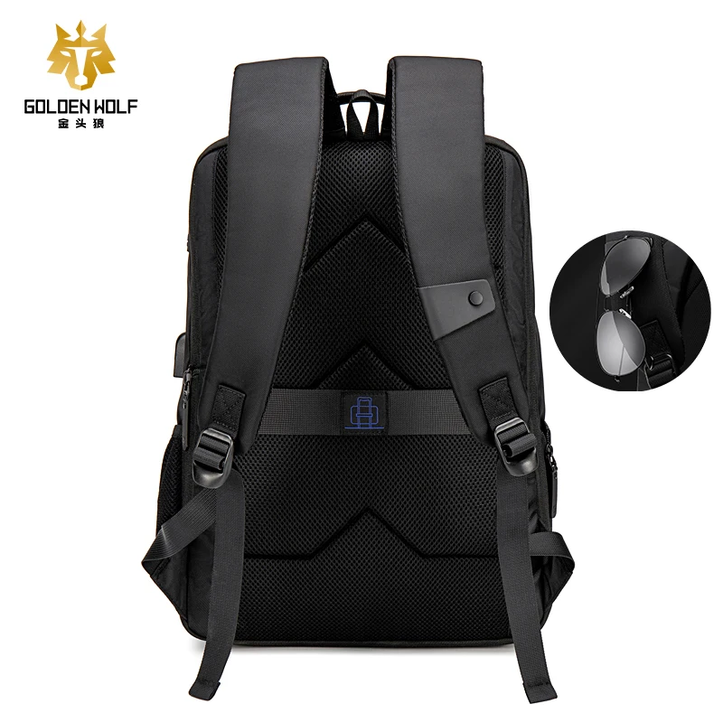 Mochila sac a dos Expandable Waterproof Business Custom  Bagpack  Laptop USB Charging  Backpack Men Rucksack Black Mochilas