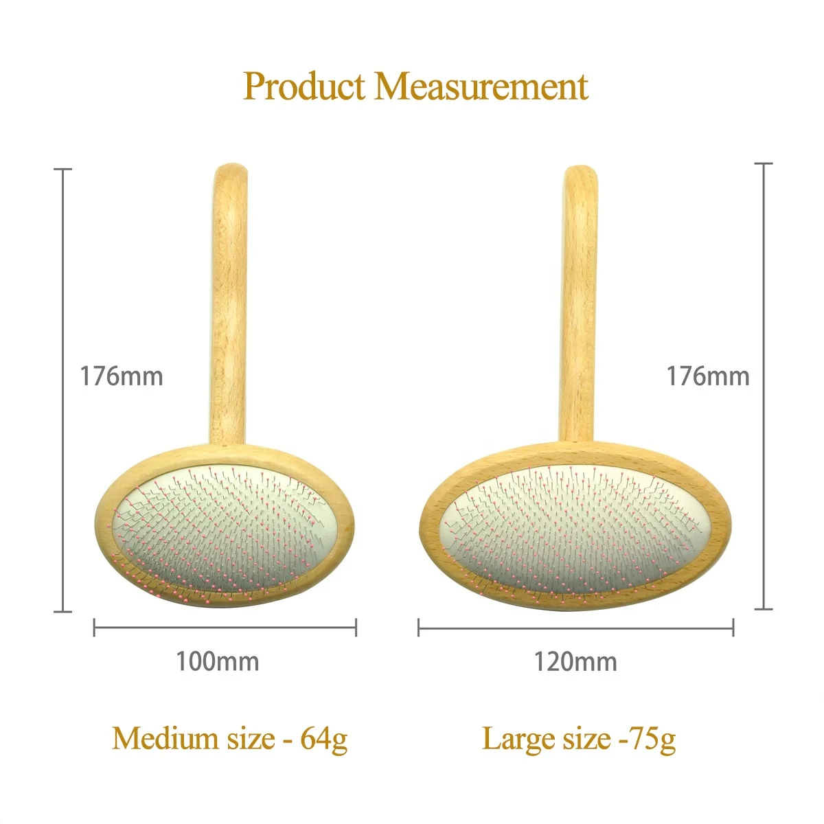 Baoli Odm Mascotas Cepillo 115x172mm Pet Wooden Grooming Brush Pet Massage Cleaning Slicker Brush Set With Sticky Ball Hair Remo