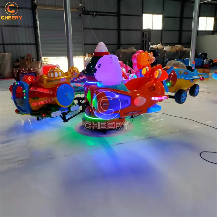 Cheap kids attraction amusement park rides animal theme rotating lifting small plane mini airplane ride
