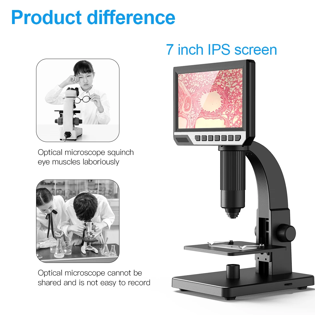 7 Inch LCD Microscope Digital Industrial WIFI Microscope Camera Laboratory Microscope for Mobile Repair
