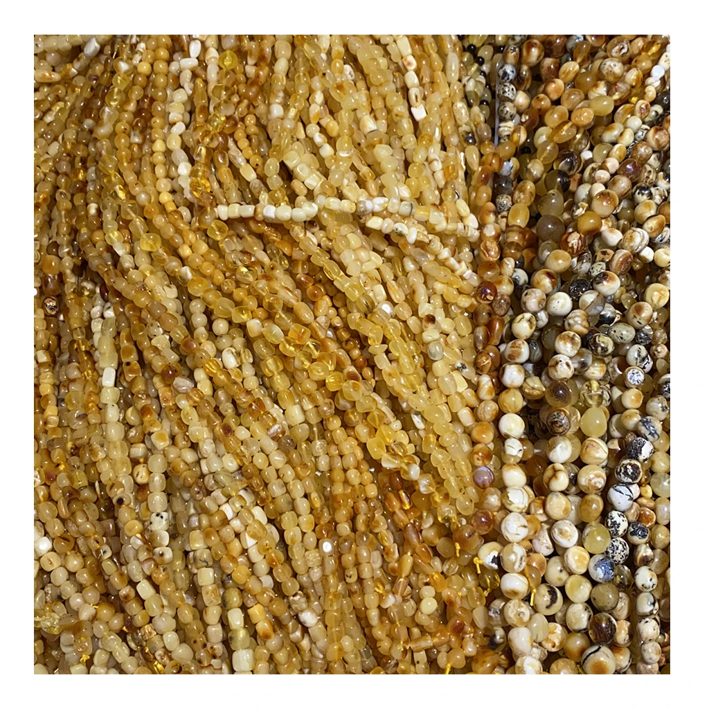 Cheap necklace made of natural raw Baltic amber stone for amber jewelry