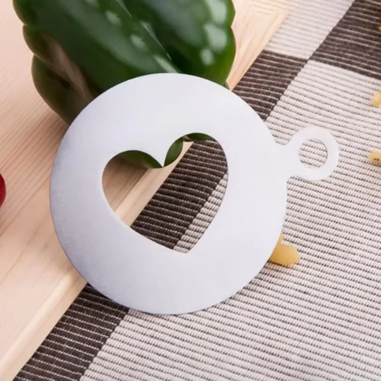 6pcs Printing Mold Stainless Steel Foam Latte Art Stencil Coffee Stencil for Decorating