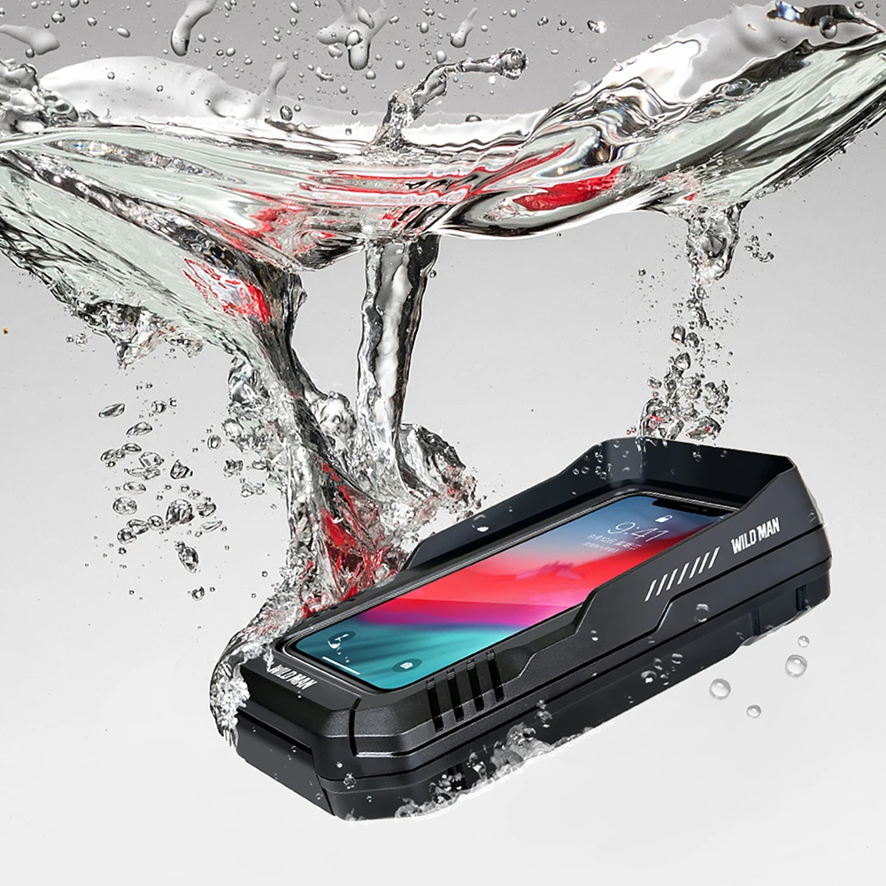 WILD MAN Handlebar Bicycle Bag 0.6L Mobile Phone Holder Waterproof Touch Screen Quick Release for Electric Scooter Motorcycle