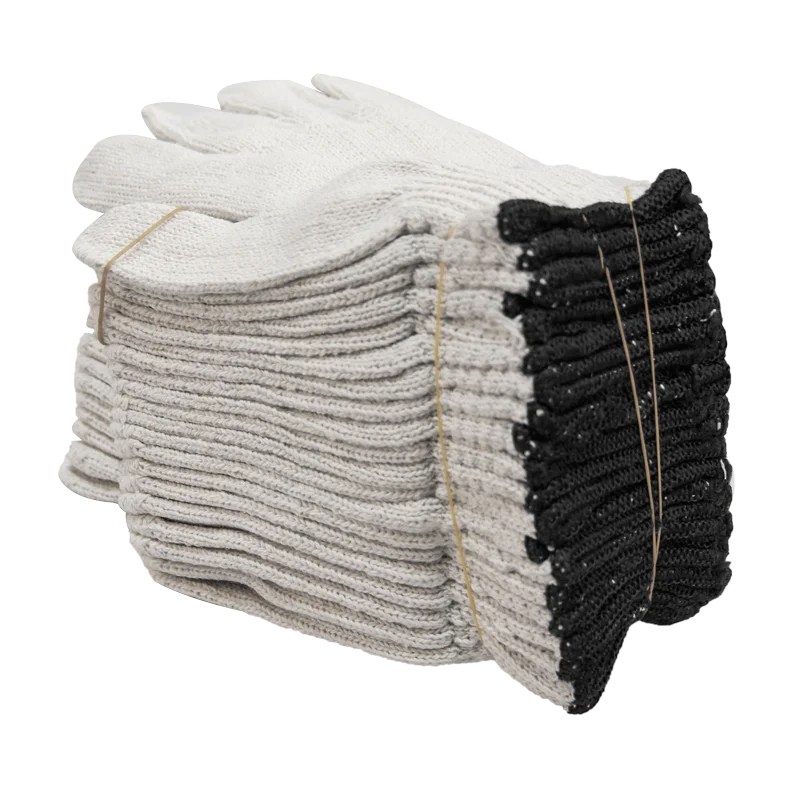 Herong 600g Natural White Cotton Knitted Working Gloves guante trabajo