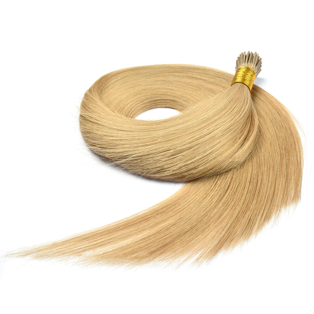 100% Virgin Russian Remy Full Length Human Hair 0.5g 1g Stick Tip Keratin Pre bond I Tip Hair Extensions Wholesale