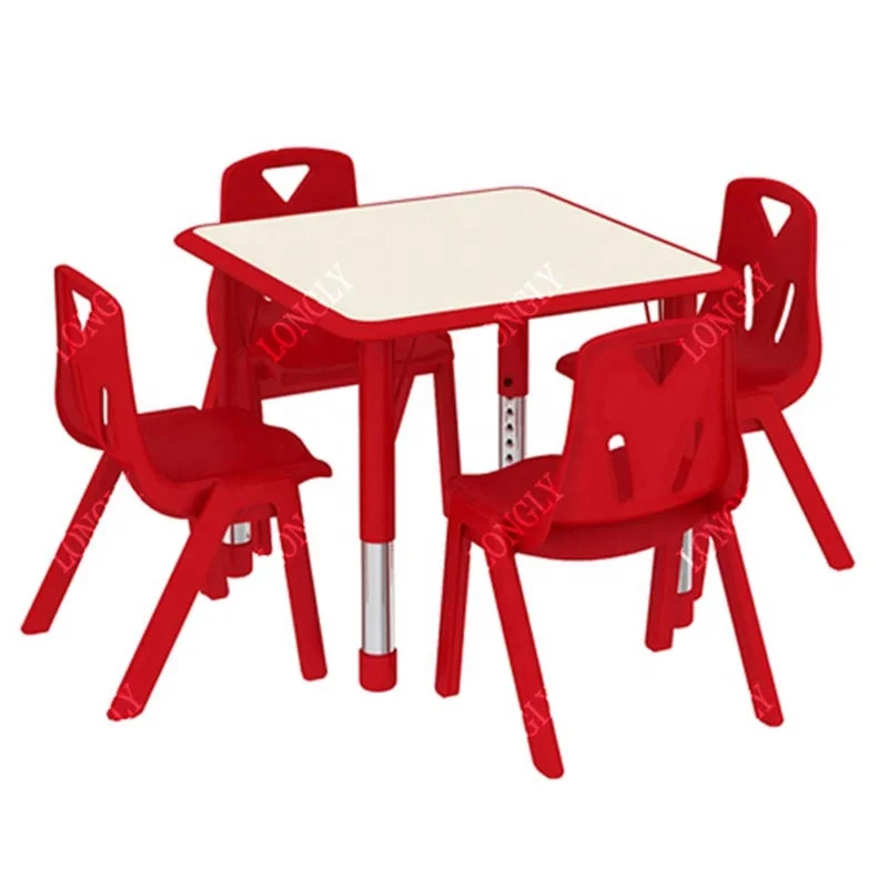 Durable children school writing table and chair for kids wooden table