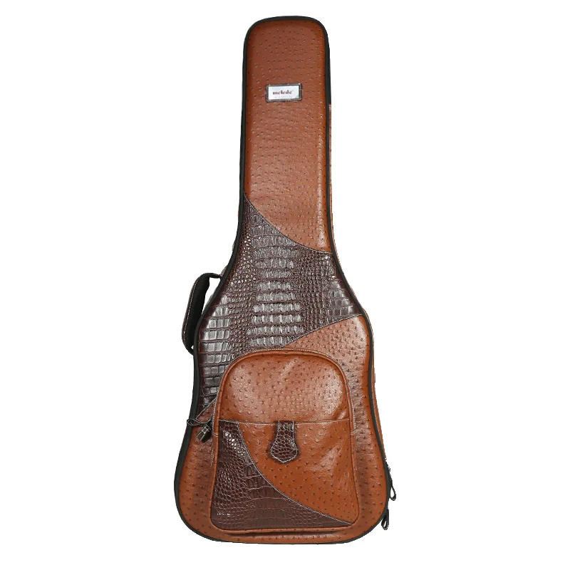 Wholesale  Deluxe Brown Ostrich Leather Acoustic Guitar Gig