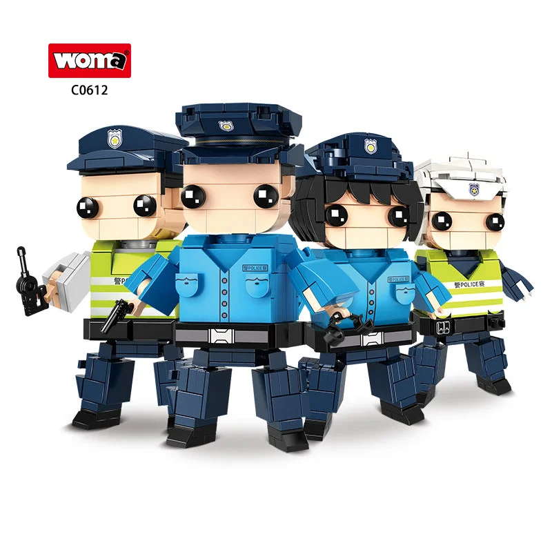 WOMA TOY C0612 4 in 1 assembly custom mini bricks building block child city police action figure toy