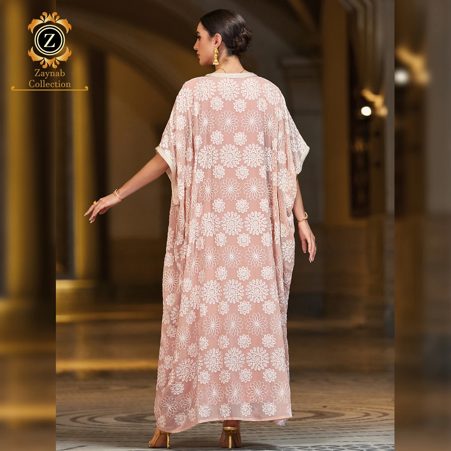 Zaynab Eid Jalabiya Women Dubai Dress Abaya Islamic Clothing Ladies Women  Dress Custom Manufacturer Fashion Jalabiya