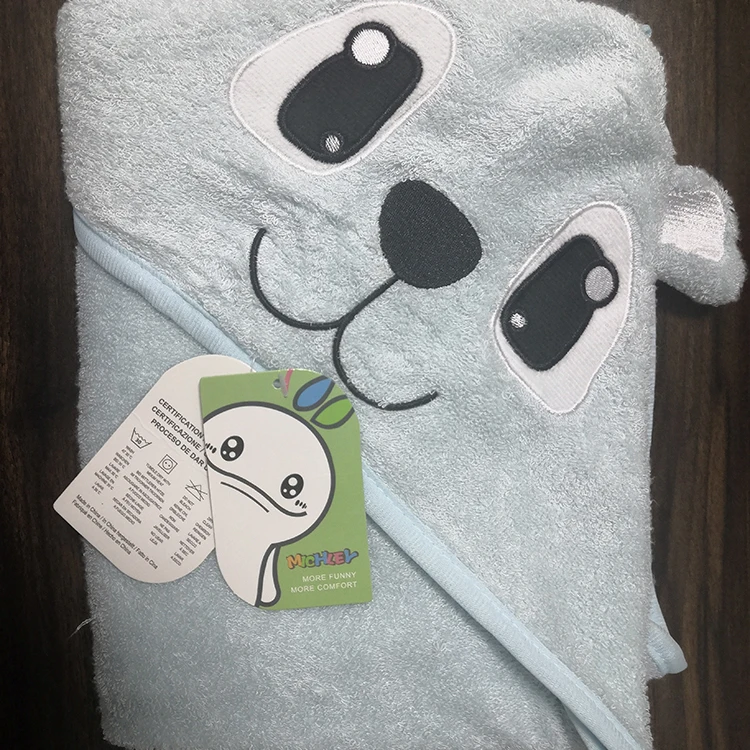 MICHLEY Summer Hot Selling Bamboo Fiber Towels for Children Soft and Cheap 75*100 CM Bath Towels Hooded Blue Dog Baby Towel