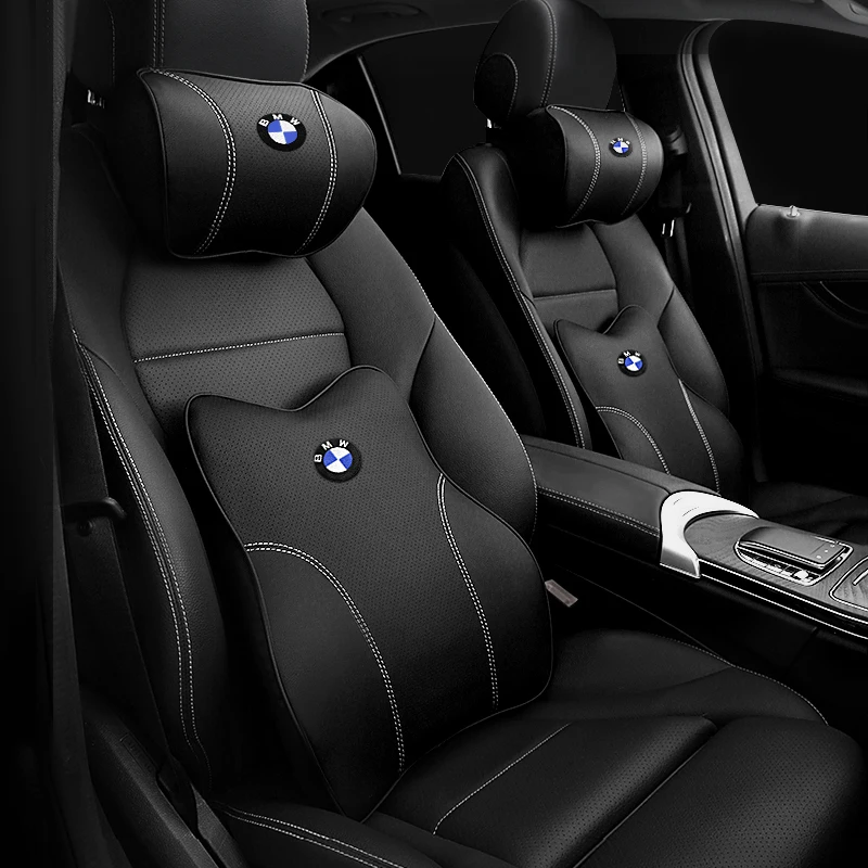 Factory Direct Business BMW Car Seat Pillow Headrest Neck Support Car Back Cushion Lumbar Support Set