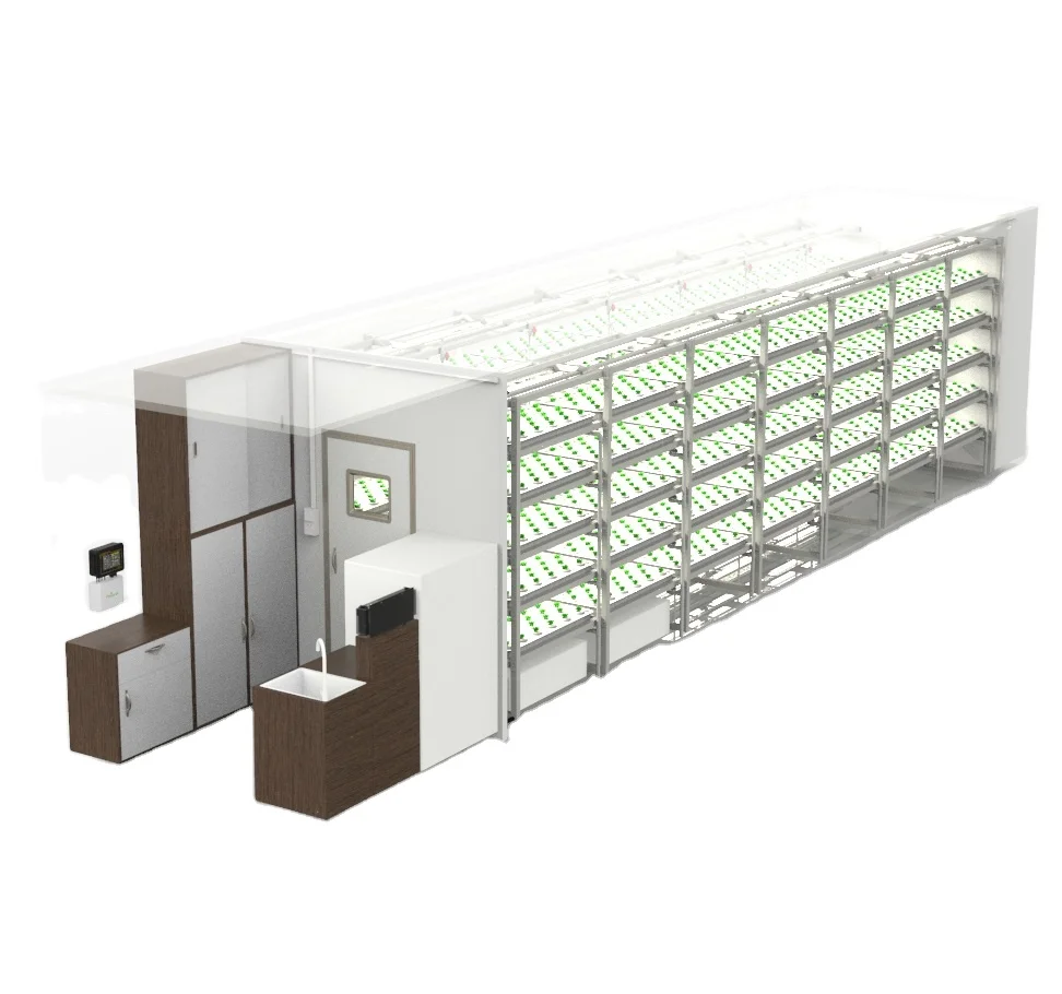 Salad lettuce Farming Container Hydroponic Vertical Farm Pro-leaf 40HQ for research commercial plant factory