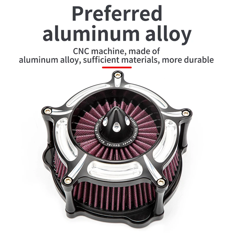 Modification Accessory CNC Aluminium Alloy turbine tip Intakes Cleaner Motorcycle Air Filter For Harley XL883 XL1200