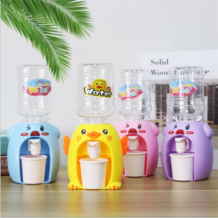 
Children mini fun water dispenser kids toy mini plastic cartoon animal pig frog duck drinking fountain dispenser toy 