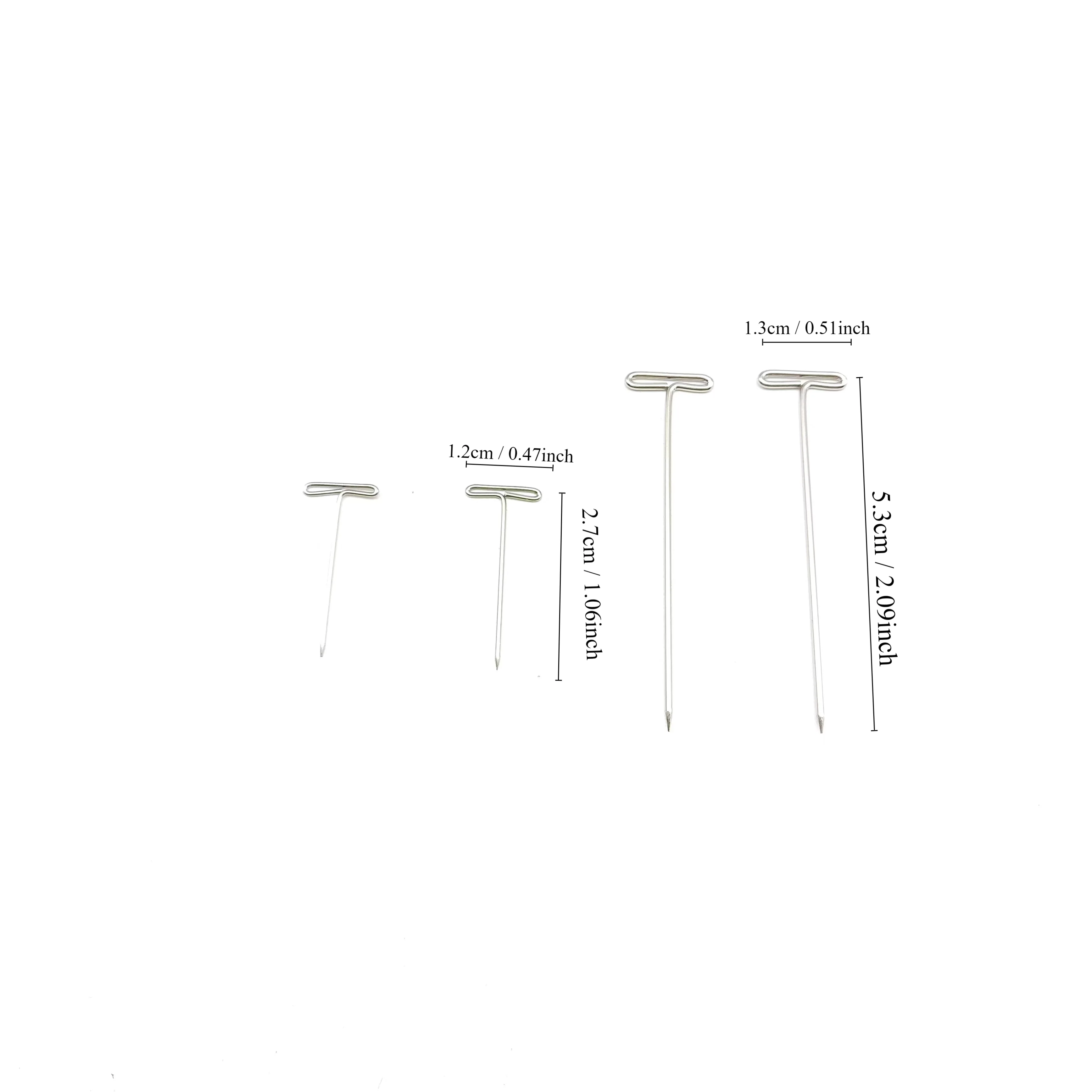 High Quality T Shaped Office Pin common steel rhodium T shape safety pin for jewelry findings