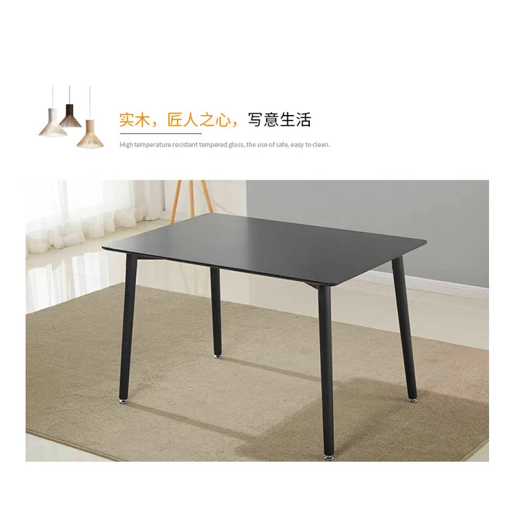 Factory supply italian style light luxury small apartment rock board square dining table and chair