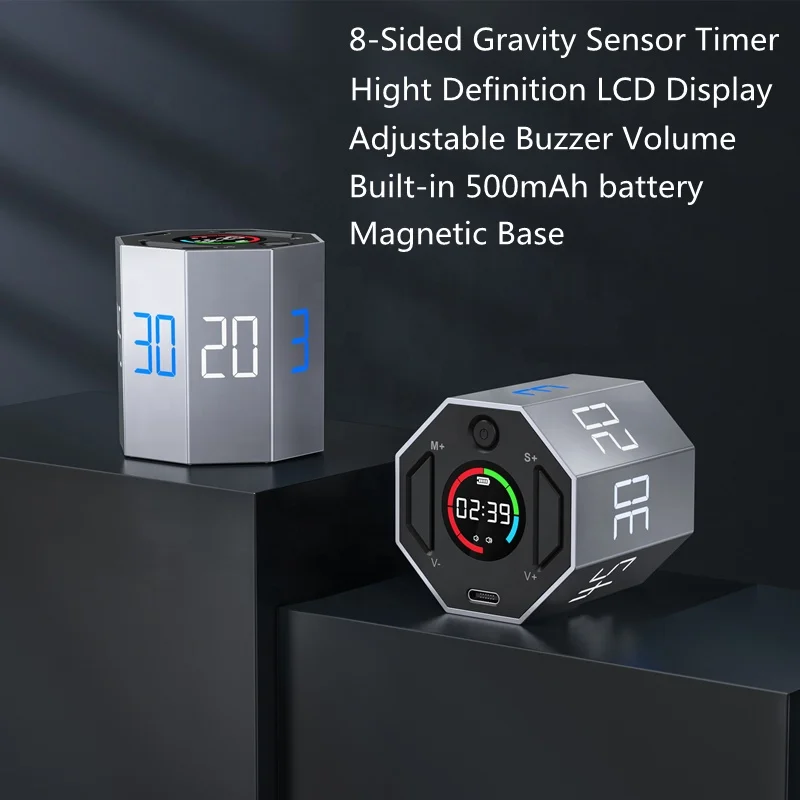 Smart Home gadgets Magic Cube Gravity Sensor Flip Timers for cooking office study Magnetic digital countdown Kitchen timer