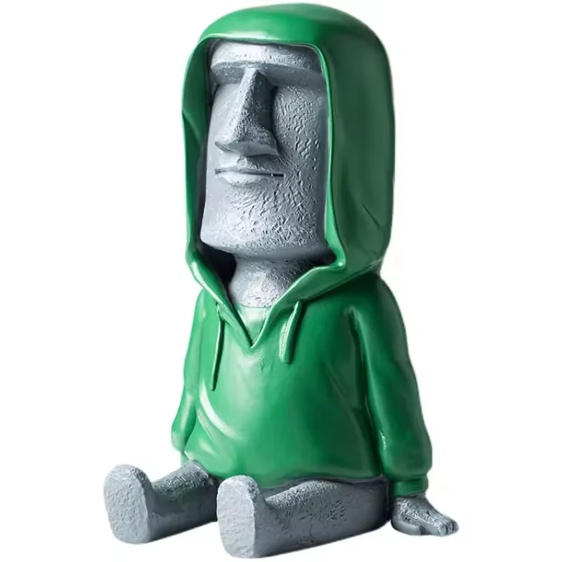 Nordic Style Easter Island Moai Statue Pen And Phone Holder Resin Moai Statue