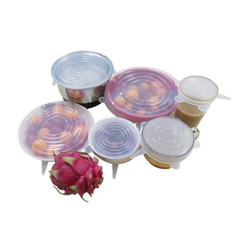 Custom Multifunctional Reusable For Container Bowl Universal Round Silicone Bowl Lid Cling Lid