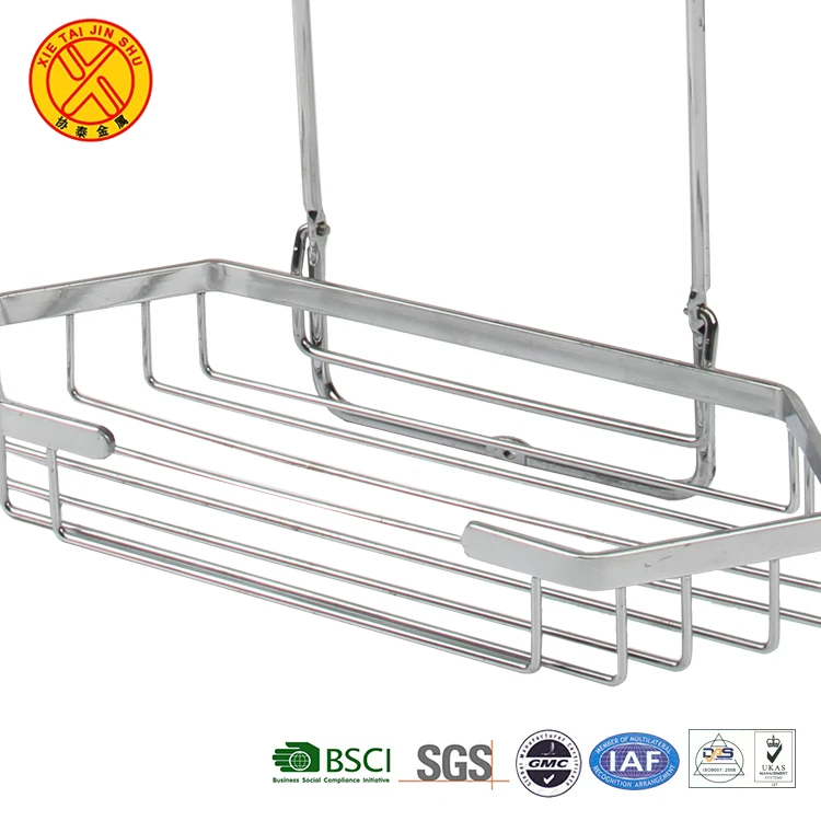 Hot Sale Wall Mounted Stainless Steel Double Layer Bathroom Metal Shelf