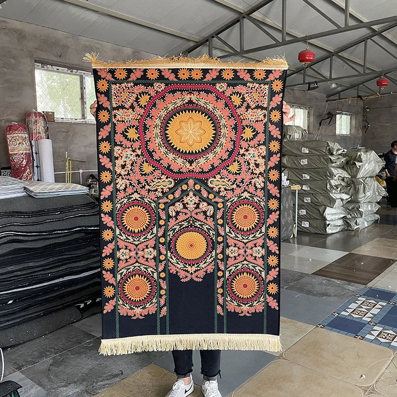 Libosa Factory Direct supply prayer printing prayer mat prayer Carpet Crystal velvet carpet living room worship blanket