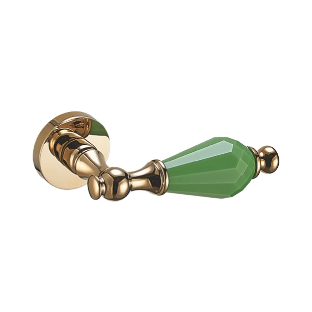 Luxury French Style Gold Door Lock Silent Magnetic Crystal Handle for Bedroom Wooden Doors Interior Silent Privacy Lockset
