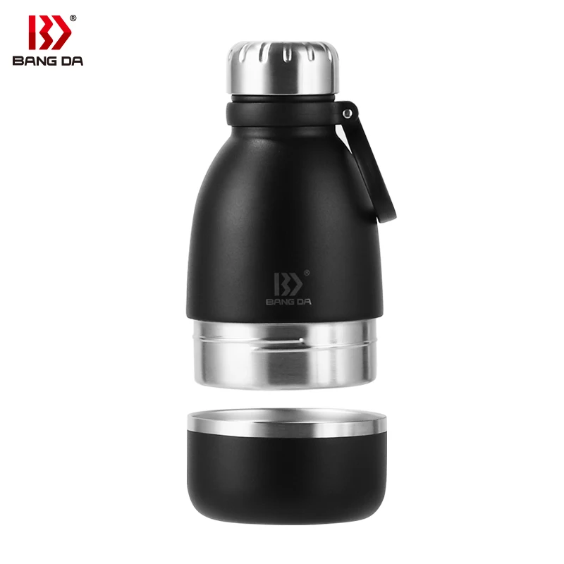 pet water bottle Stainless steel 1000ml 750ml custom insulated thermos dog bowl with handgrip powder coating