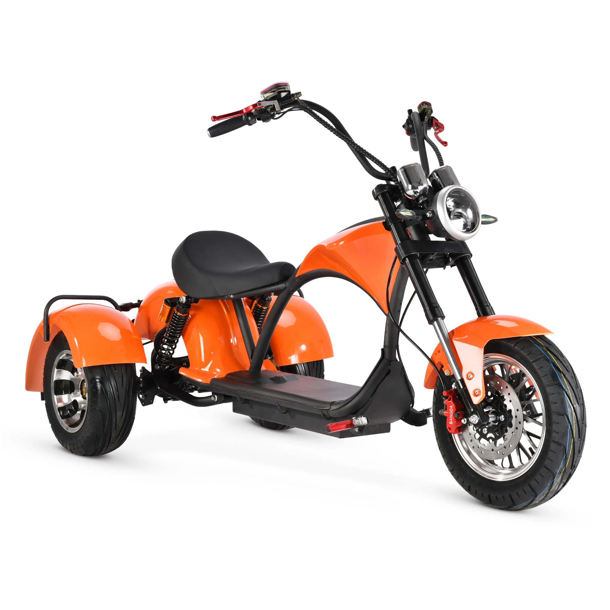 Optional colour 2000W 60V 3-wheel electric motorcycle adult one seat tricycle with lithium battery