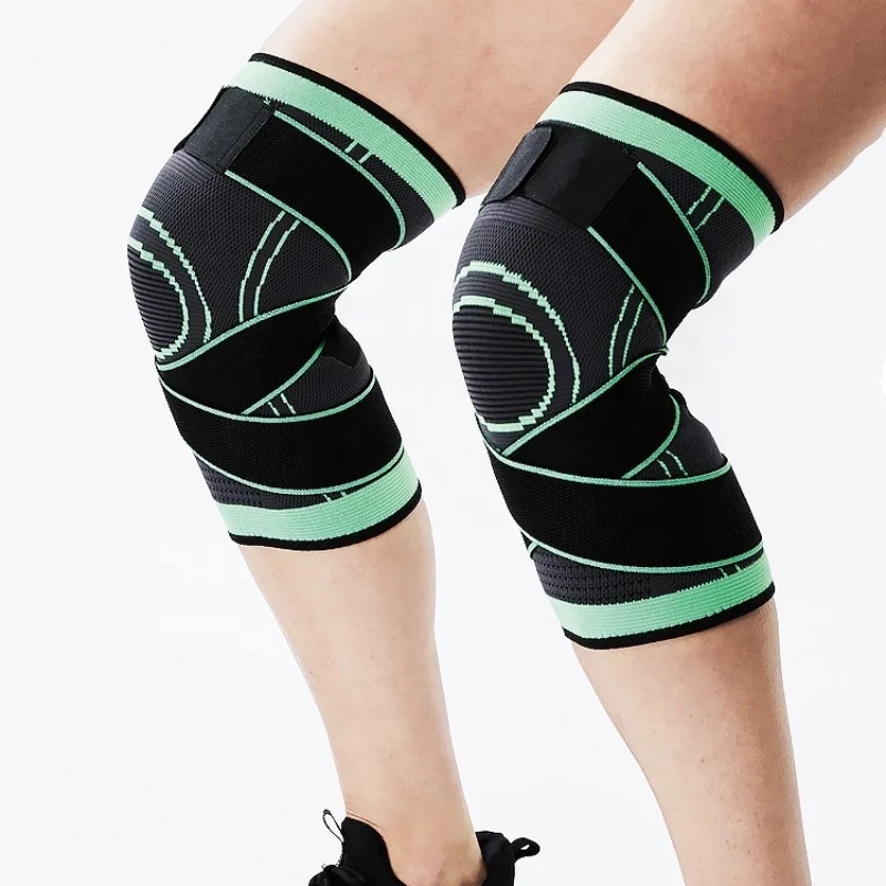 Нейлоновый материал эластичный наружный спортивный коленный рукав Поддержка дышащий одинарный бандаж наколенник